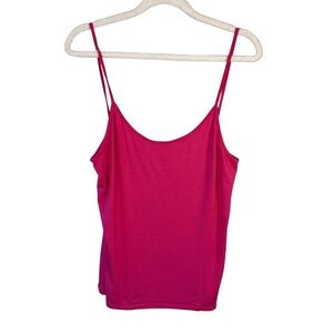 Women's Hot Pink Vibrant Camisole Top Size 2XL Casual Lounge Layering Stretch
